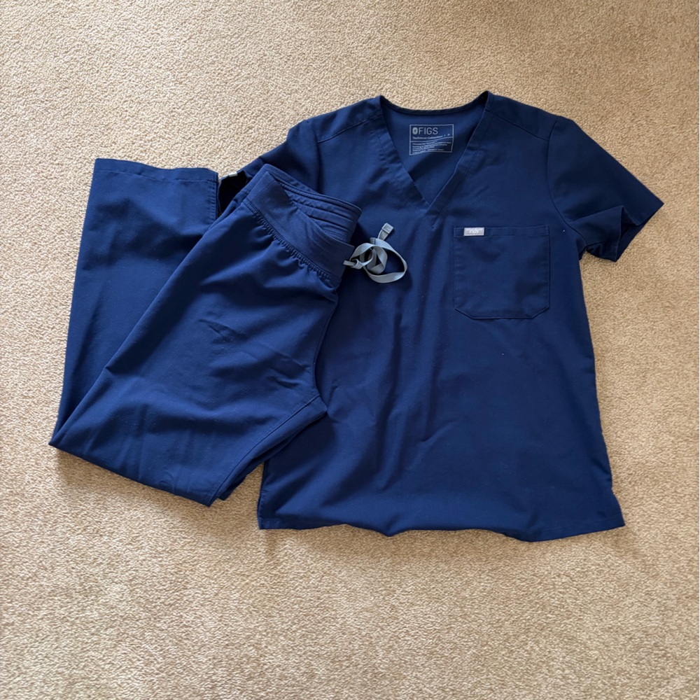 Navy Blue Figs Scrub Set